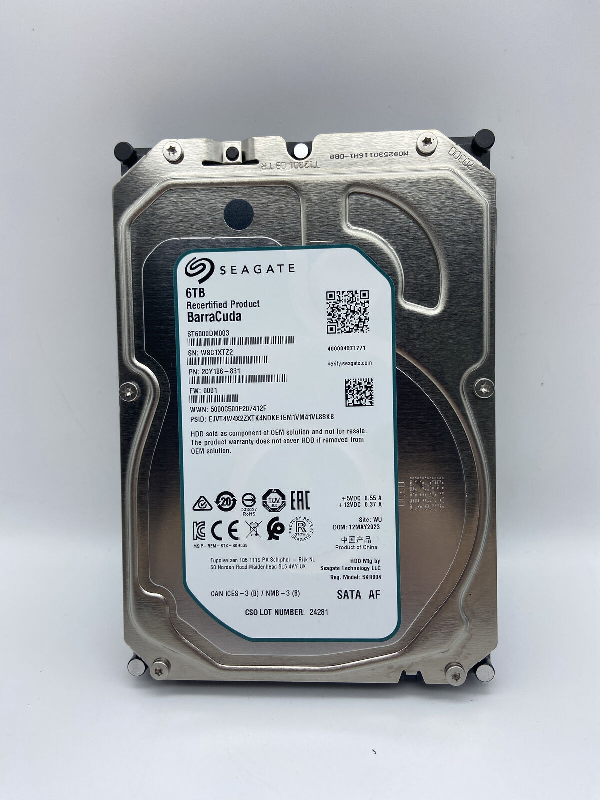 Seagate Barracuda 6TB ST6000DM003 5400RPM 256M 6Gb/s 3.5" SATA Hard Drive