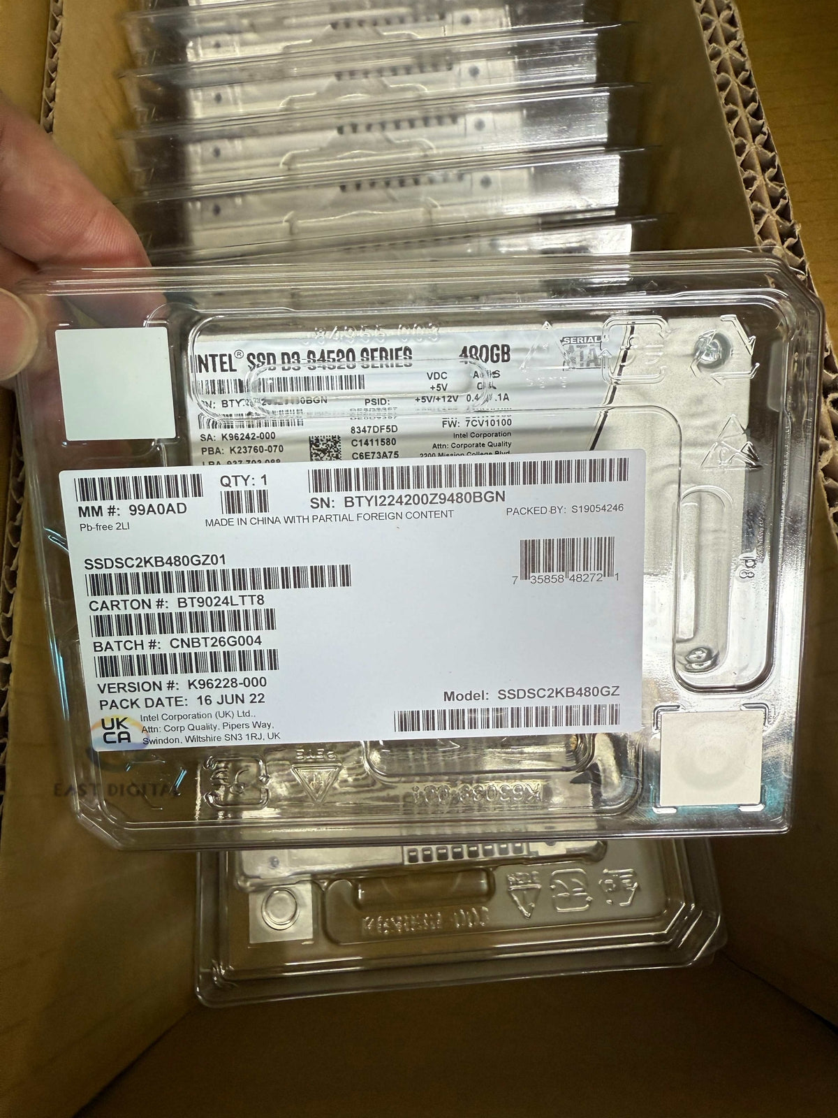 Intel SSD S4520 SSDSC2KB480GZ 480GB 2.5" SATA3 6Gb/s Solid State Drive New