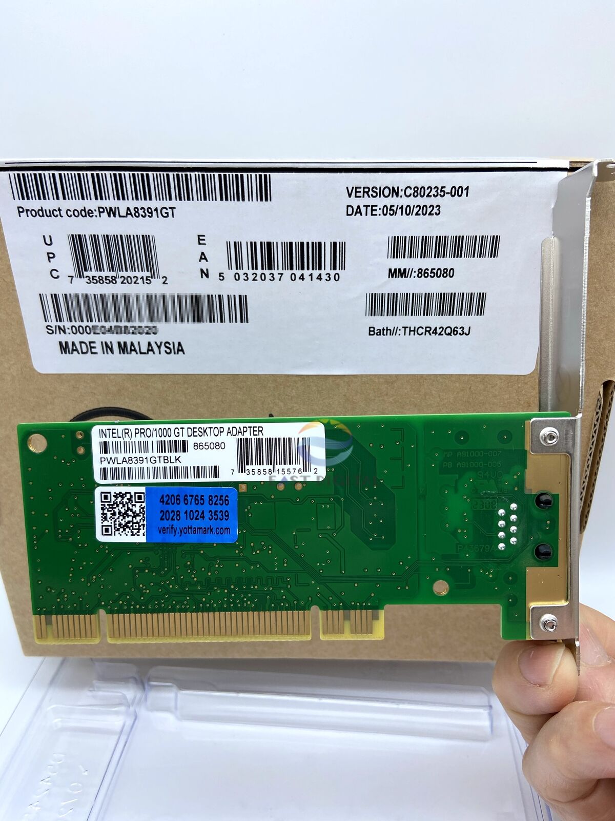 Intel PRO/1000 PWLA8391GTBLK GT DESKTOP ADAPTER Network Card With YottaMark