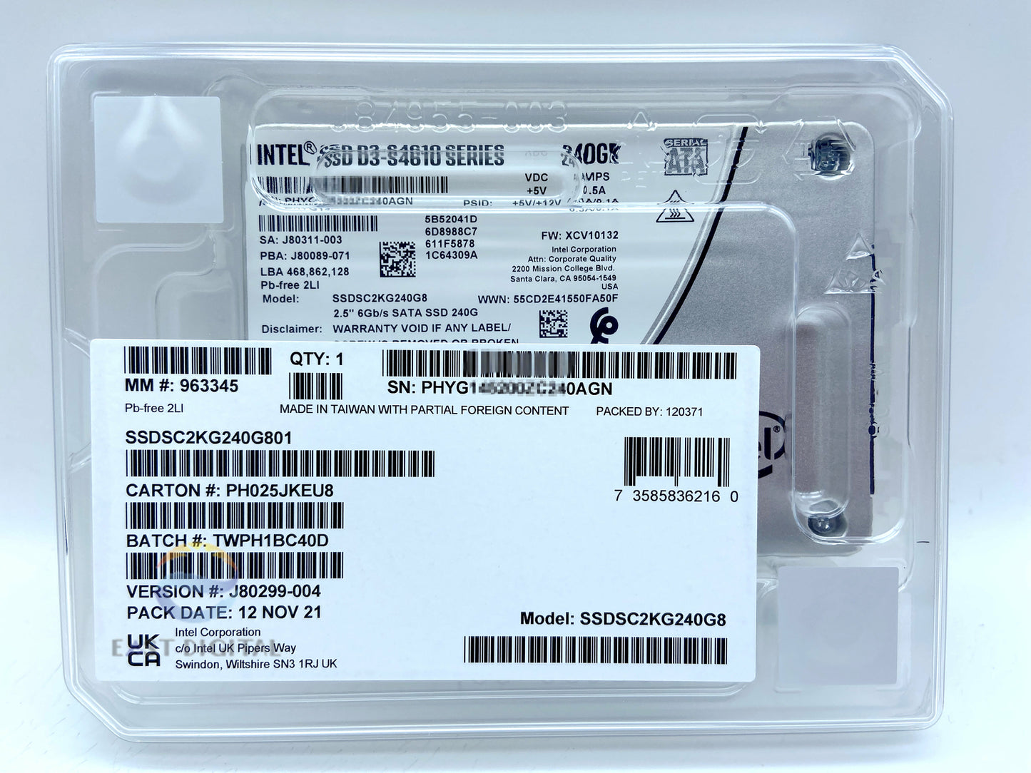 Intel SSDSC2KG240G801 D3-S4610 Series 240GB 2.5'' TLC 3D2 7mm SATA 6Gb/s SSD New