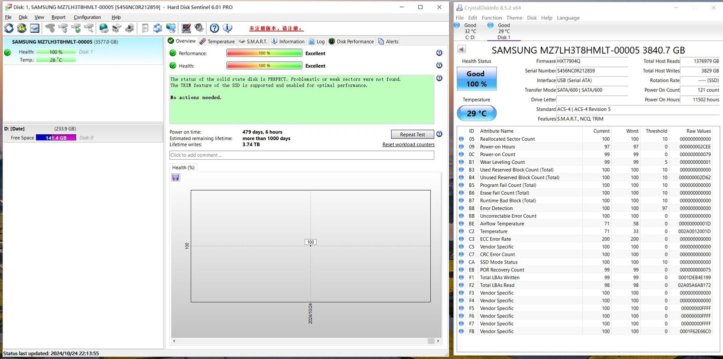 Samsung MZ-7LH3T80 PM883 3.84TB 2.5'' SATA MZ7LH3T8HMLT-00005 6.0Gbps Solid state drive