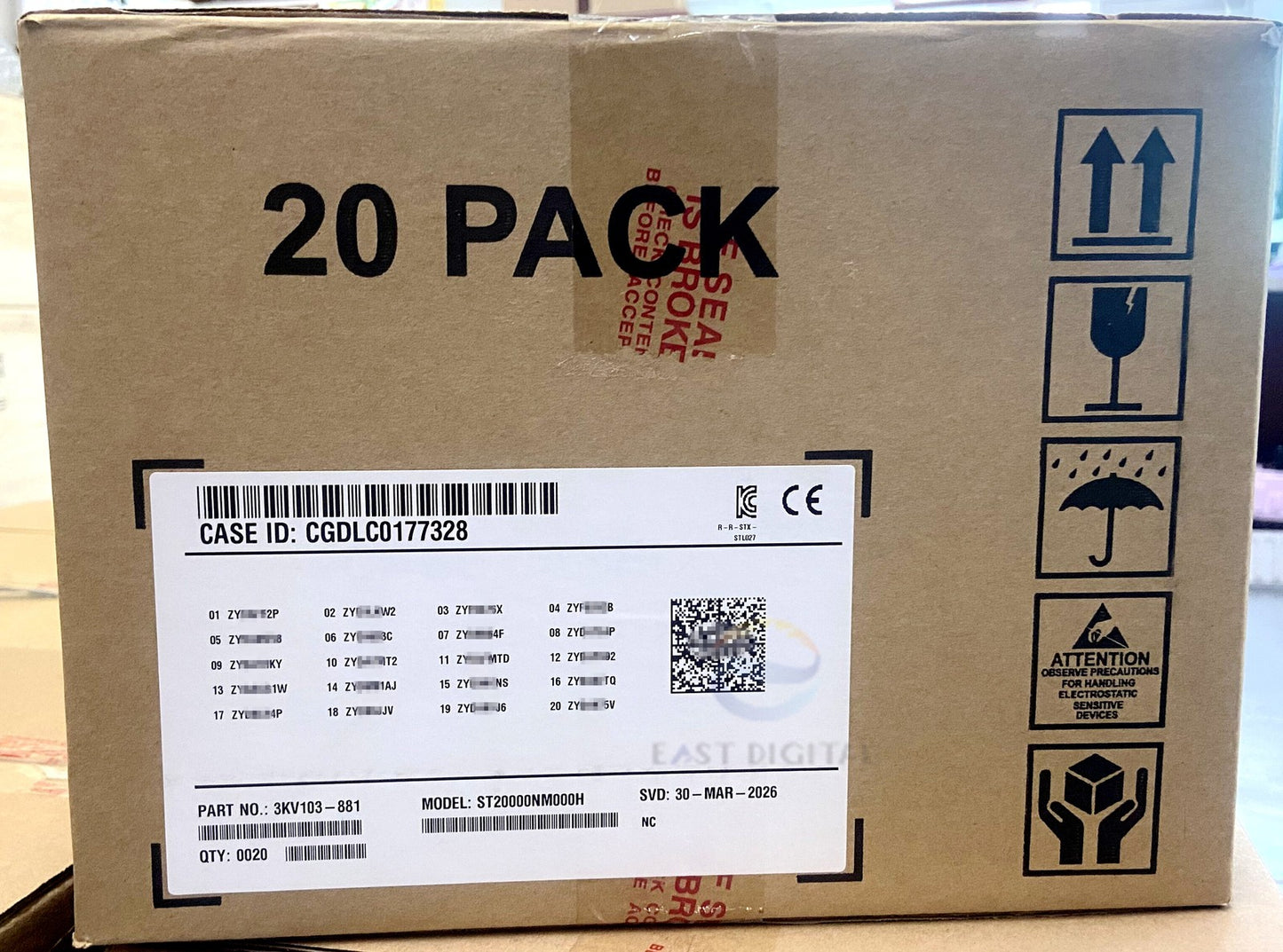 Seagate ST20000NM000H Exos X24 3.5" 20TB SATA 7.2K 512MB Enterprise Hard Drive