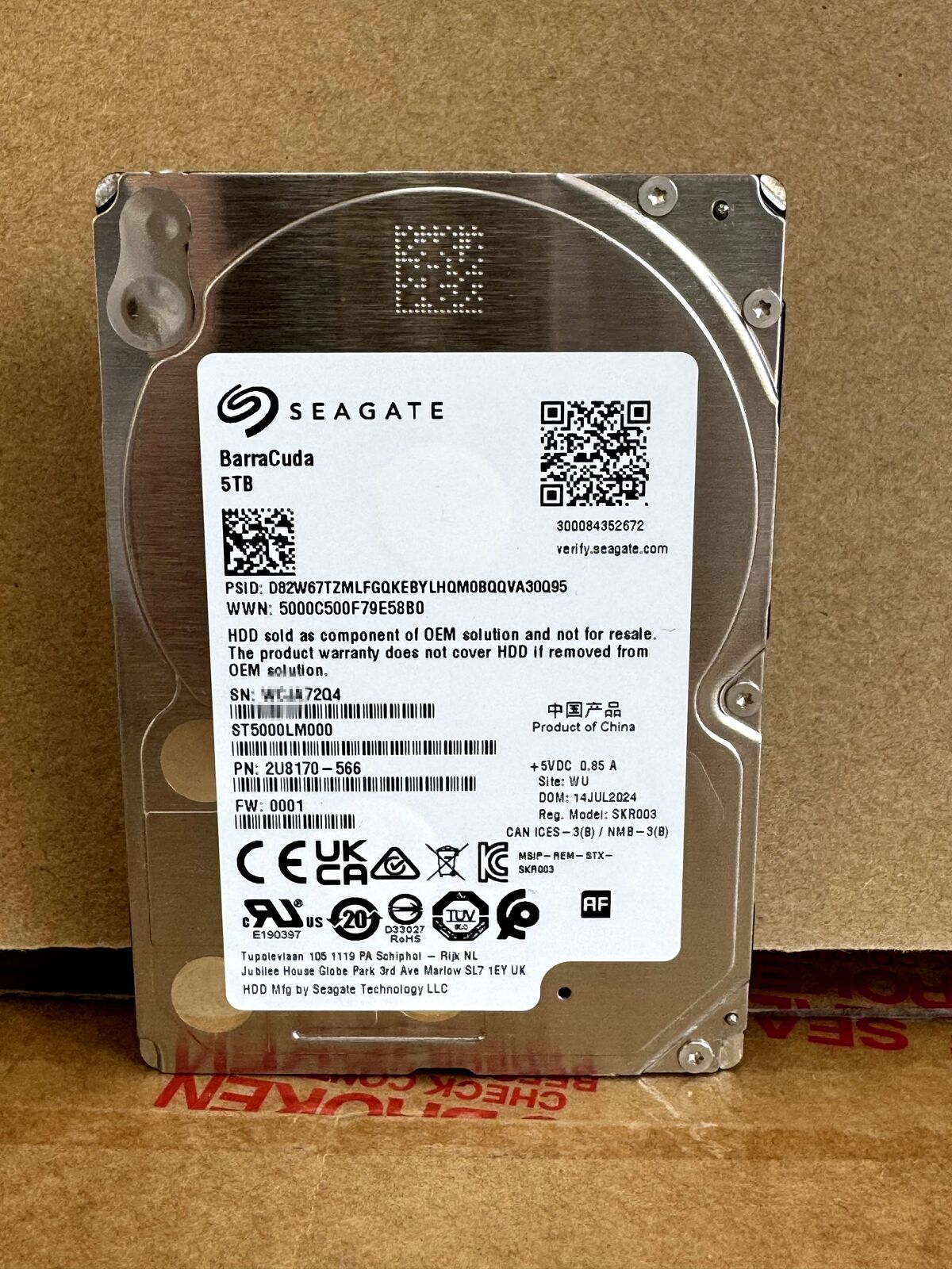 ST5000LM000 Barracuda Seagate 5TB 2.5" 128MB SATA Hard Drive 100% Generic FW NEW
