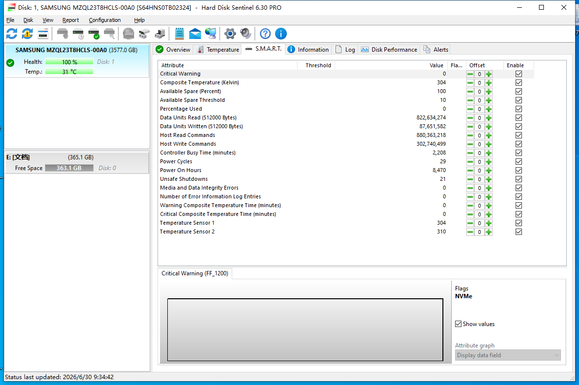 SAMSUNG MZ-QL23T80 PM9A3 3.84TB 2.5" PCIe4 NVMe U.2 Enterprise Solid State Drive