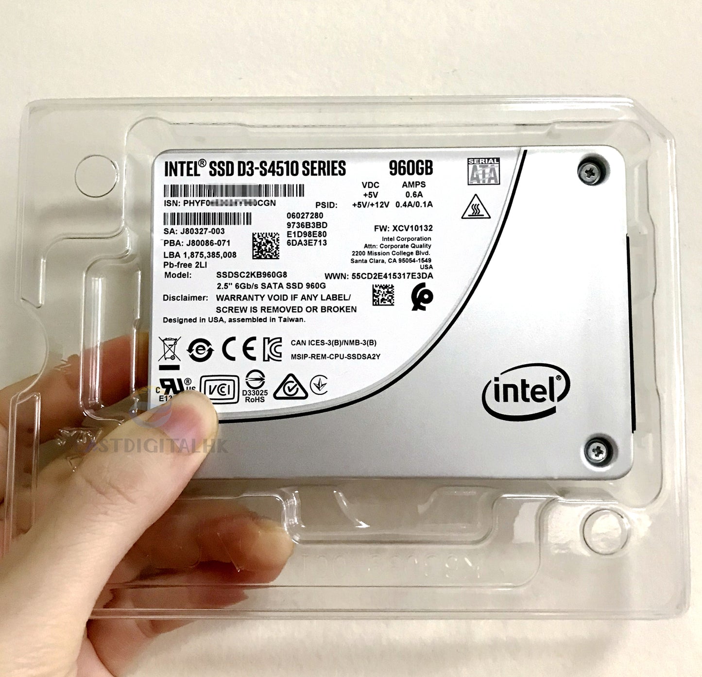 Intel SSDSC2KB960G801 D3 S4510 Series 960GB 2.5 6Gb/s SATA SSD 3D2 TLC New