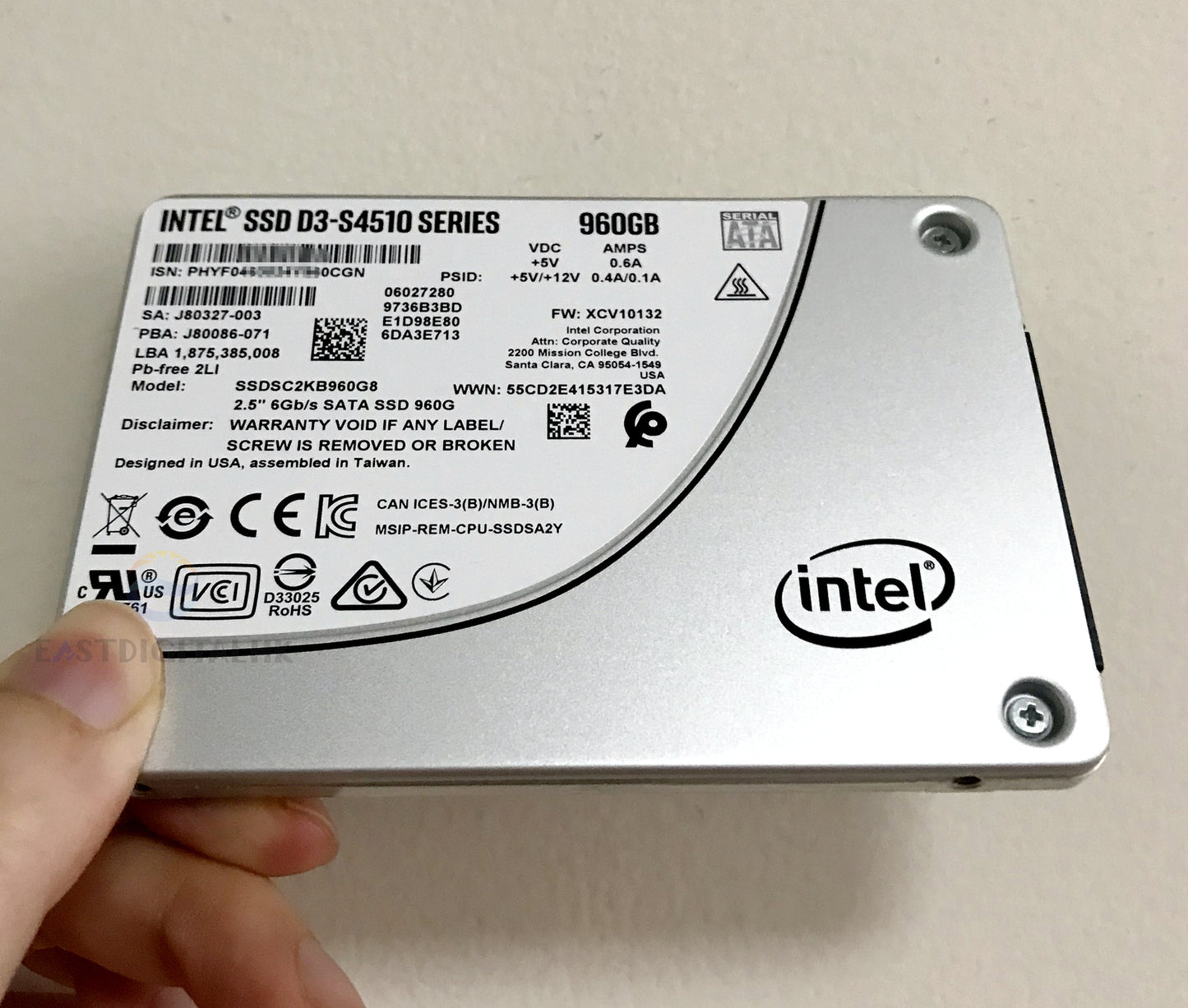 Intel SSDSC2KB960G801 D3 S4510 Series 960GB 2.5 6Gb/s SATA SSD 3D2 TLC New