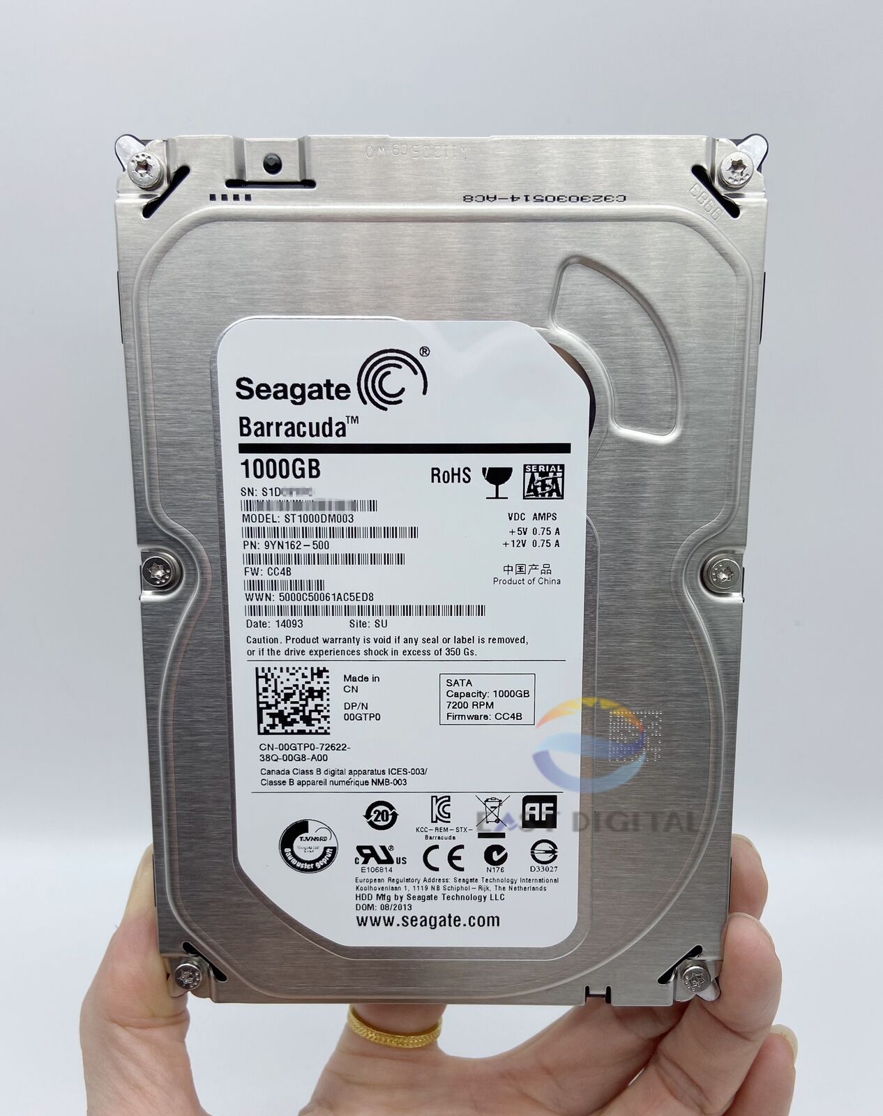 thumbnail image 2 of Seagate Barracuda 1TB 7200RPM Internal Hard Drive – 3.5" SATA III – ST1000DM003 (Used, Excellent Condition) 2 of 5