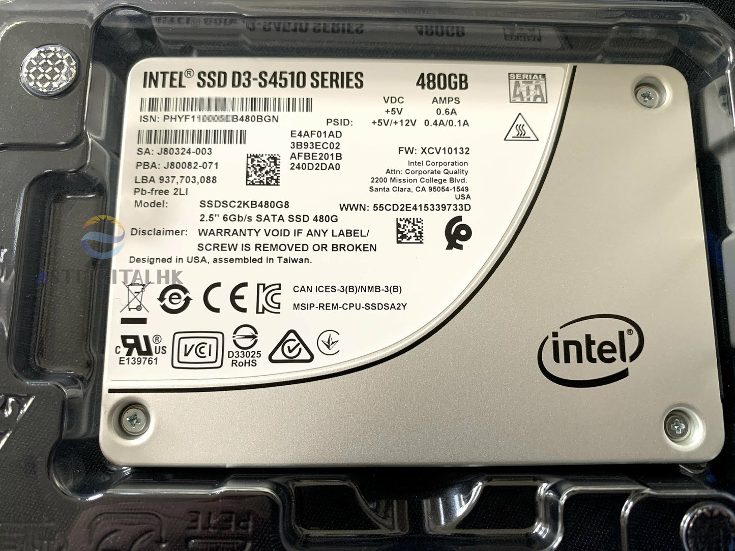 Intel SSDSC2KB480G801 D3-S4510 Series 480GB 2.5 6Gb/s SATA SSD 3D2 TLC New