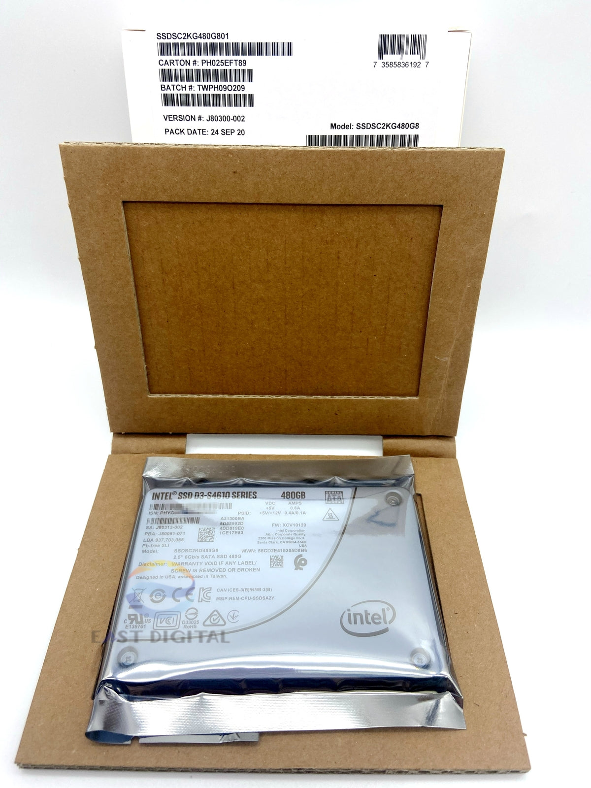 Intel SSDSC2KG480G801 D3-S4610 Series 480GB 2.5'' TLC 3D2 7mm SATA 6Gb/s SSD New