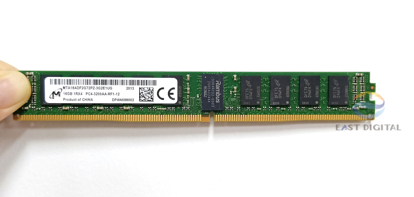 MTA18ADF2G72PZ-3G2E Micron 16GB DDR4 1RX4 PC4-3200AA -RF1-12 ECC Server Memory