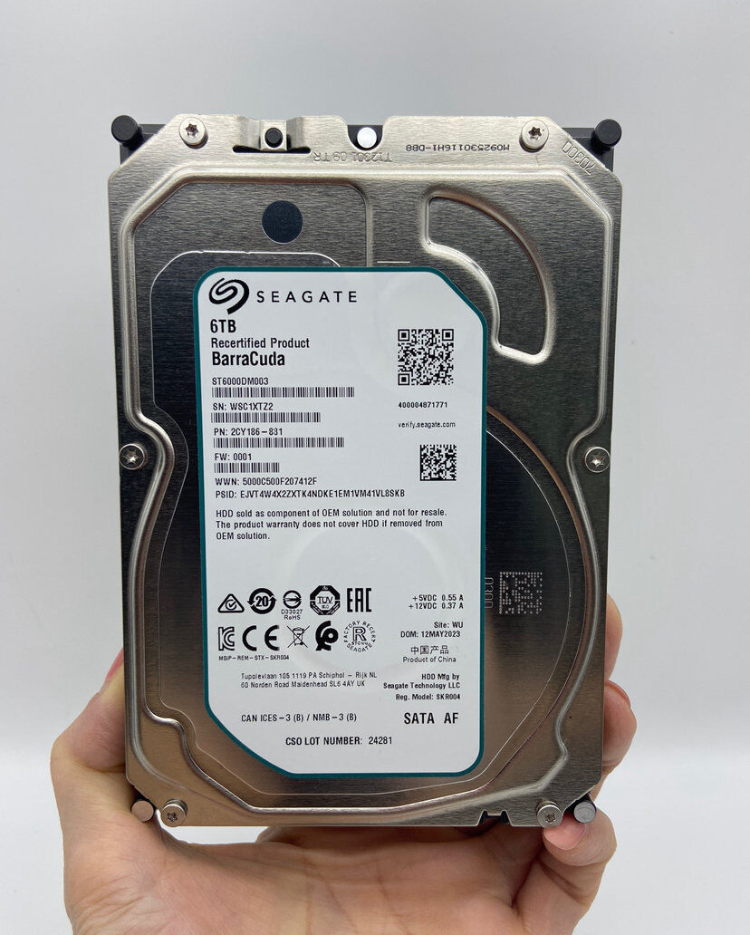 Seagate Barracuda 6TB ST6000DM003 5400RPM 256M 6Gb/s 3.5" SATA Hard Drive