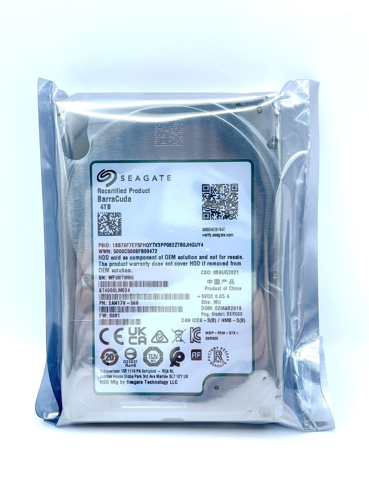 Seagate ST4000LM024 Barracuda 4TB 2.5" SATA 5400RPM 128MB 6.0Gb/s Hard Drive