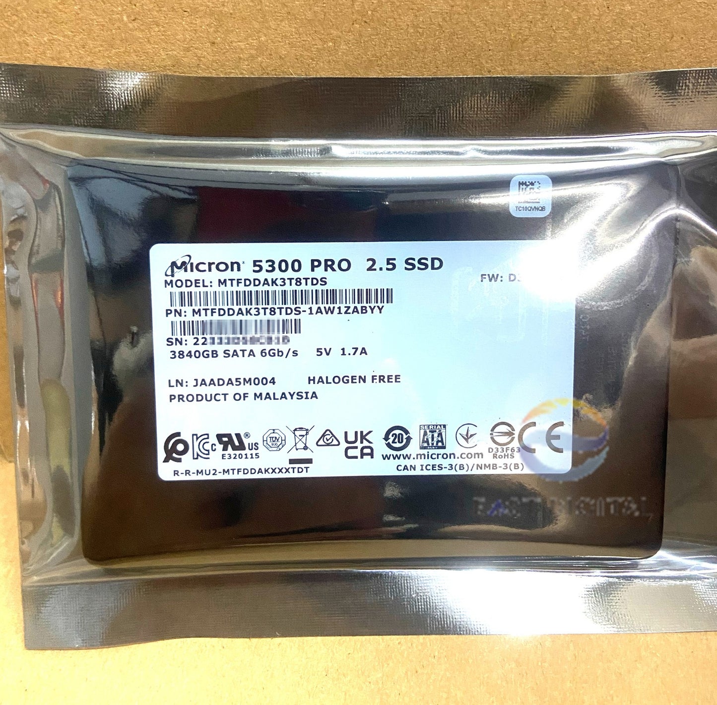 Micron 5300 Pro MTFDDAK3T8TDS 1AW1ZABYY 3.84TB SATA 2.5'' 6Gbs Solid State Drive