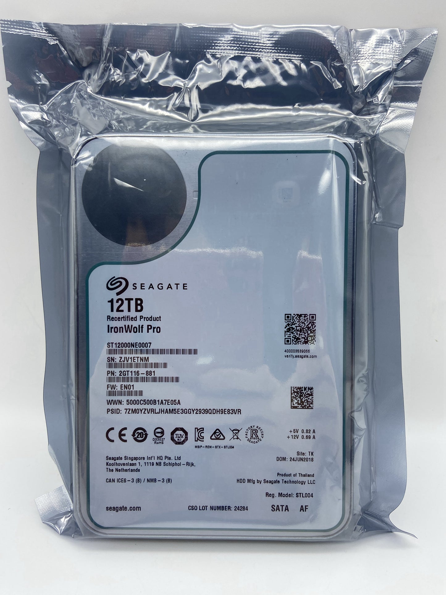 Seagate ST12000NE0007 Ironwolf Pro 12TB 7200 RPM SATA 3.5" Internal NAS Hard Drive