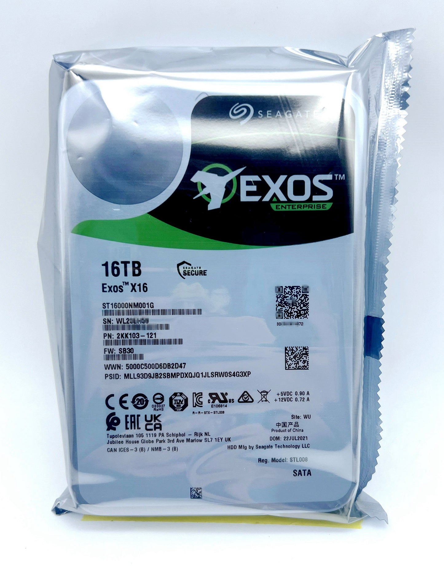 Seagate 16TB ST16000NM001G Exos X16 512e 6Gb 3.5 SATA  Enterprise Hard Drive