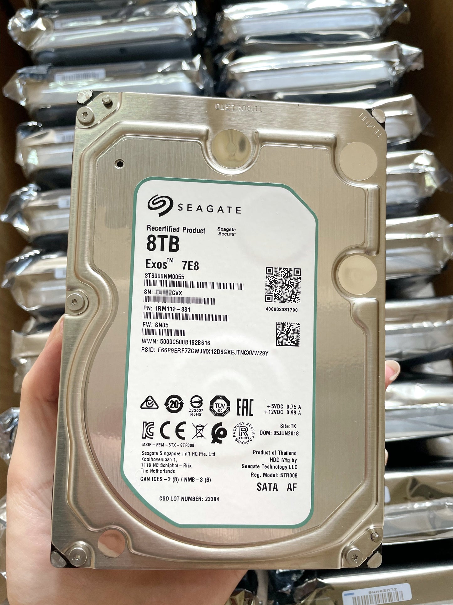 Seagate Enterprise 8TB ST8000NM0055 Capacity V5 7.2K 6Gb/s 3.5" SATA Hard Drive