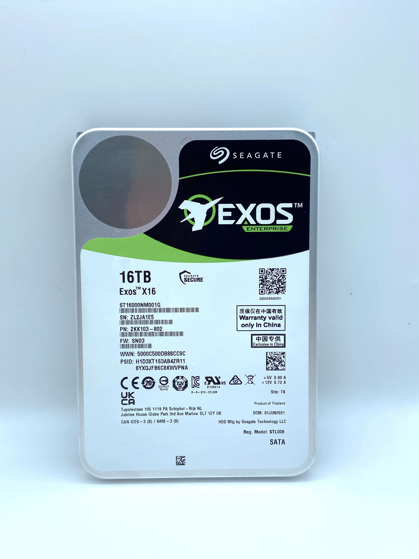 Seagate 16TB ST16000NM001G Exos X16 512e 6Gb 3.5 SATA  Enterprise Hard Drive