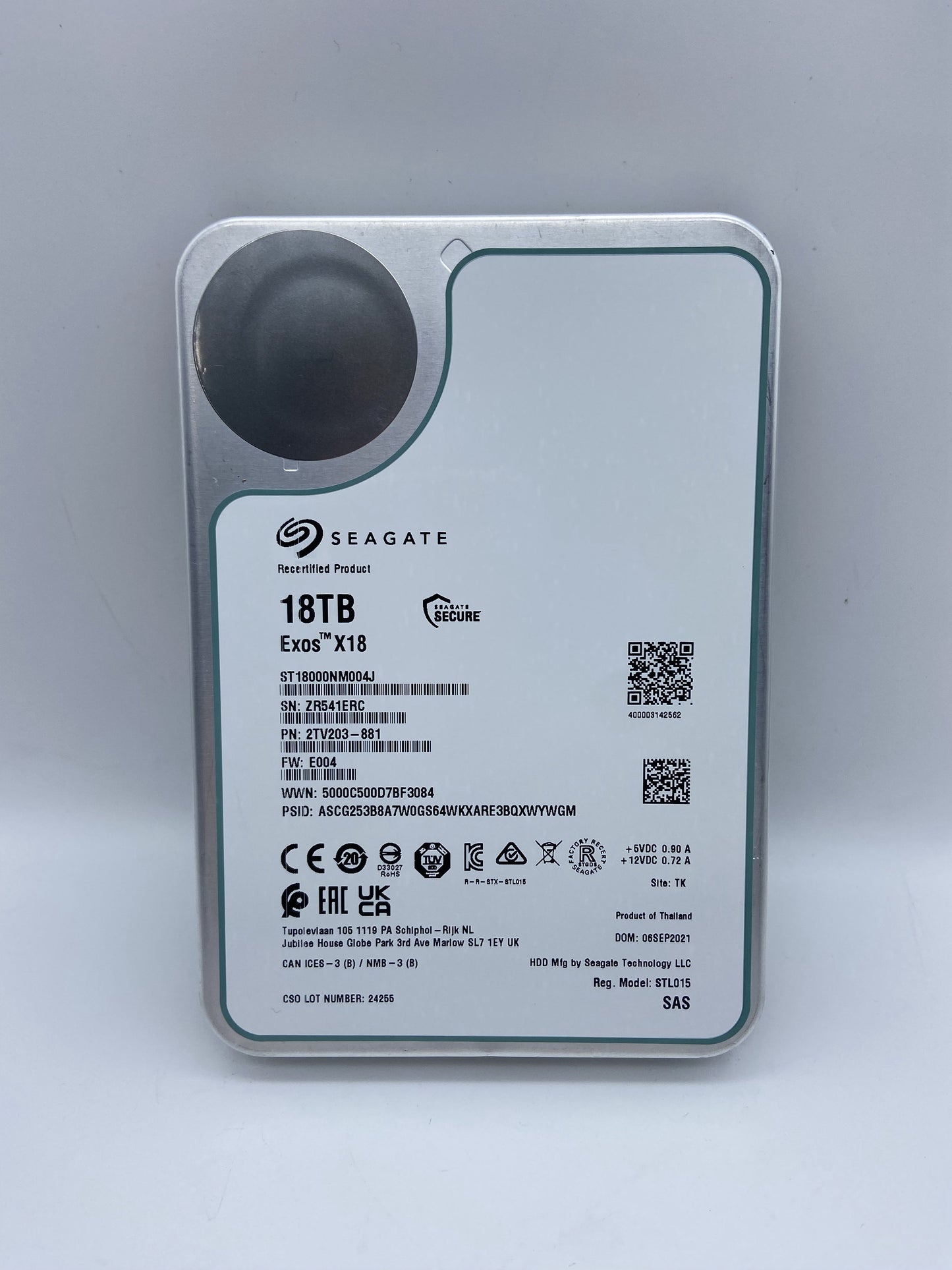 ST18000NM004J Seagate 18TB Exos X18 3.5" SAS 512e 4Kn 12Gb/s 256MB Hard Drive