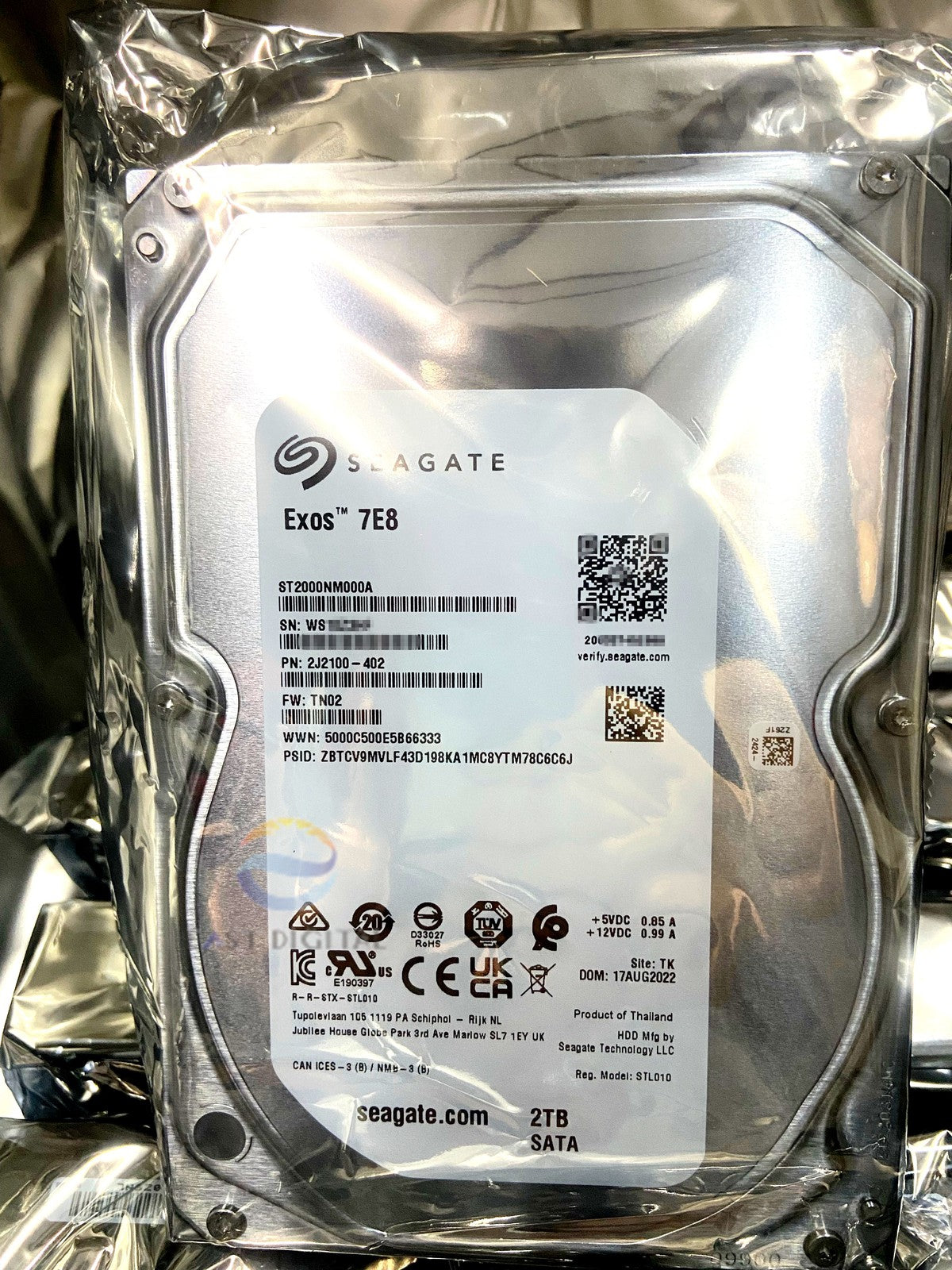 ST2000NM000A Seagate Exos 7E8 2TB 3.5" SATA 1TB 7200RPM 6Gb/s Hard Drive New