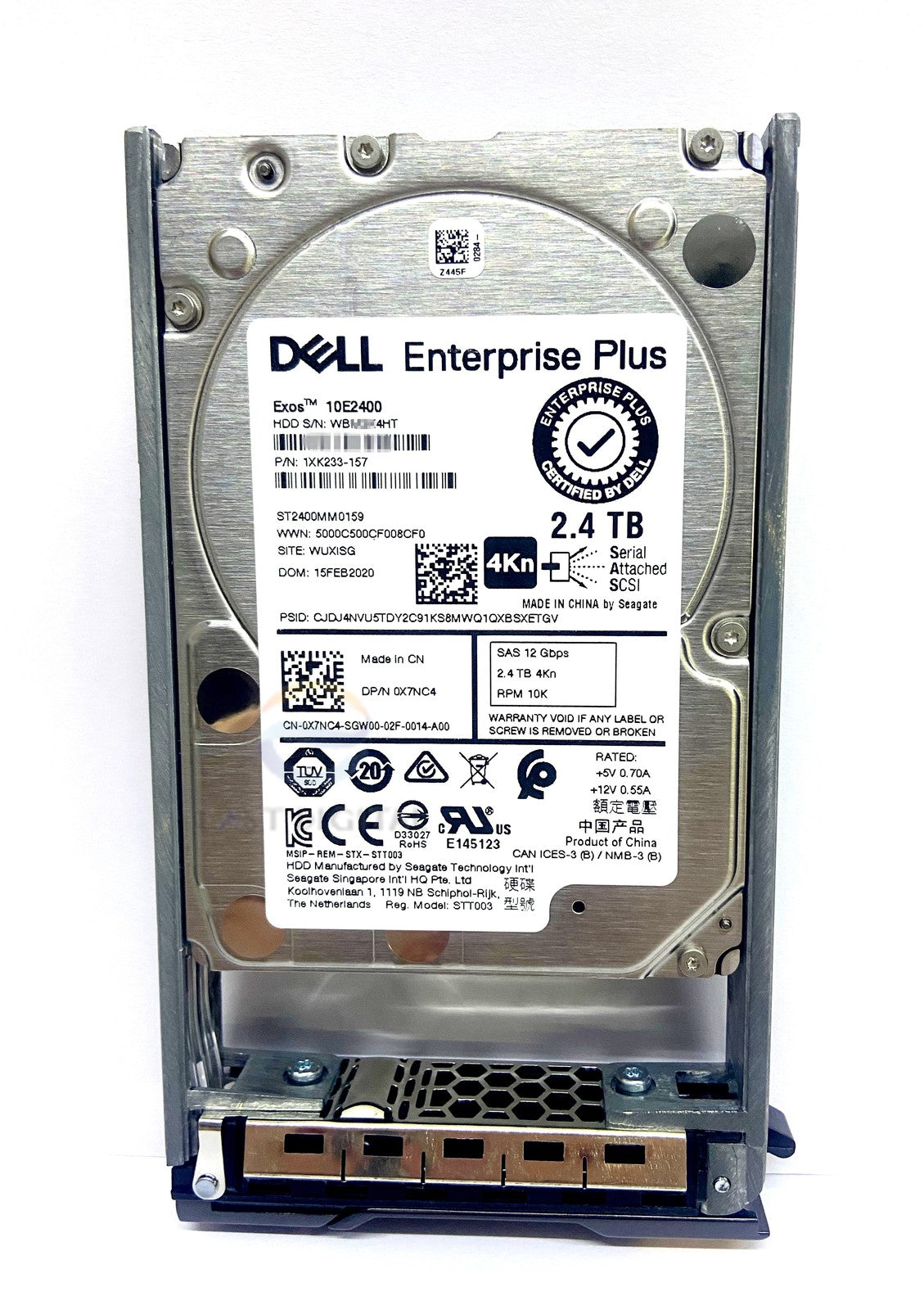 0X7NC4 Dell Compellent ST2400MM0159 2.4TB 2.5" 10K SAS 12Gb 4Kn HDD 0VR858 Tray