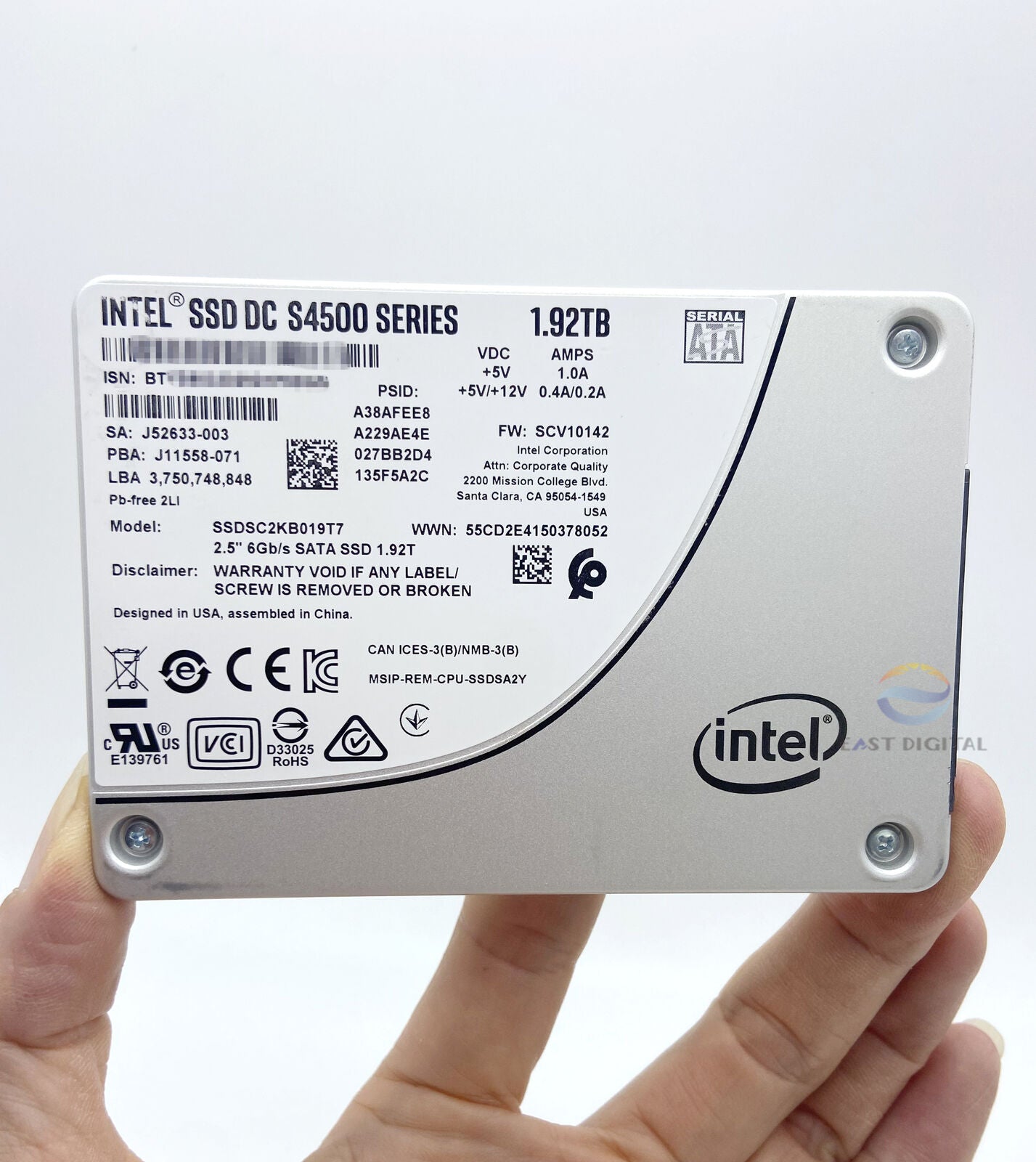 SSDSC2KB019T7 Intel S4500 Series 1.92TB 2.5'' 6Gb/s SATA Solid State Drive