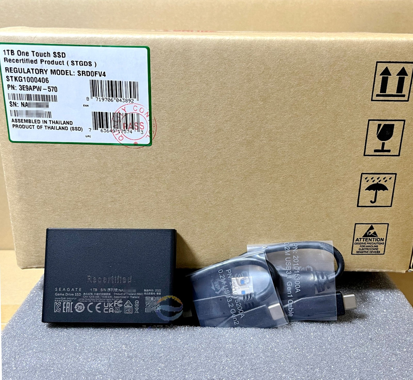 Seagate STKG1000406 One Touch 1TB USB 3.0 Type-C Game External SSD