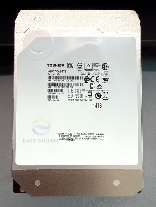 MG07ACA14TE Toshiba 14TB SATA 3.5" 7200RPM 256MB 6Gb/s Enterprise Hard Drive