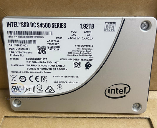 Intel SSDSC2KB019T7 DC S4500 1.92TB 6Gbs SATA 7mm TLC 2.5" Solid State Drive NEW
