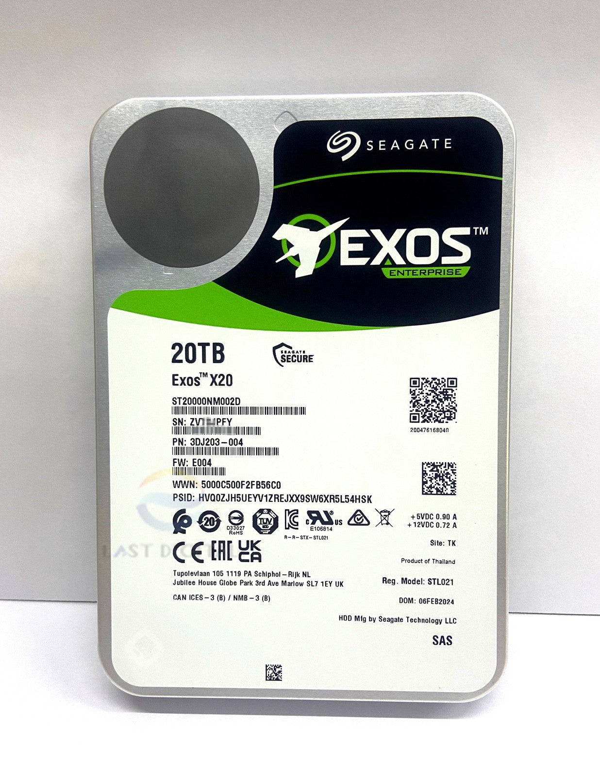 ST20000NM002D Seagate Exos X20 20TB 3.5 SAS 256MB Enterprise Internal Hard Drive