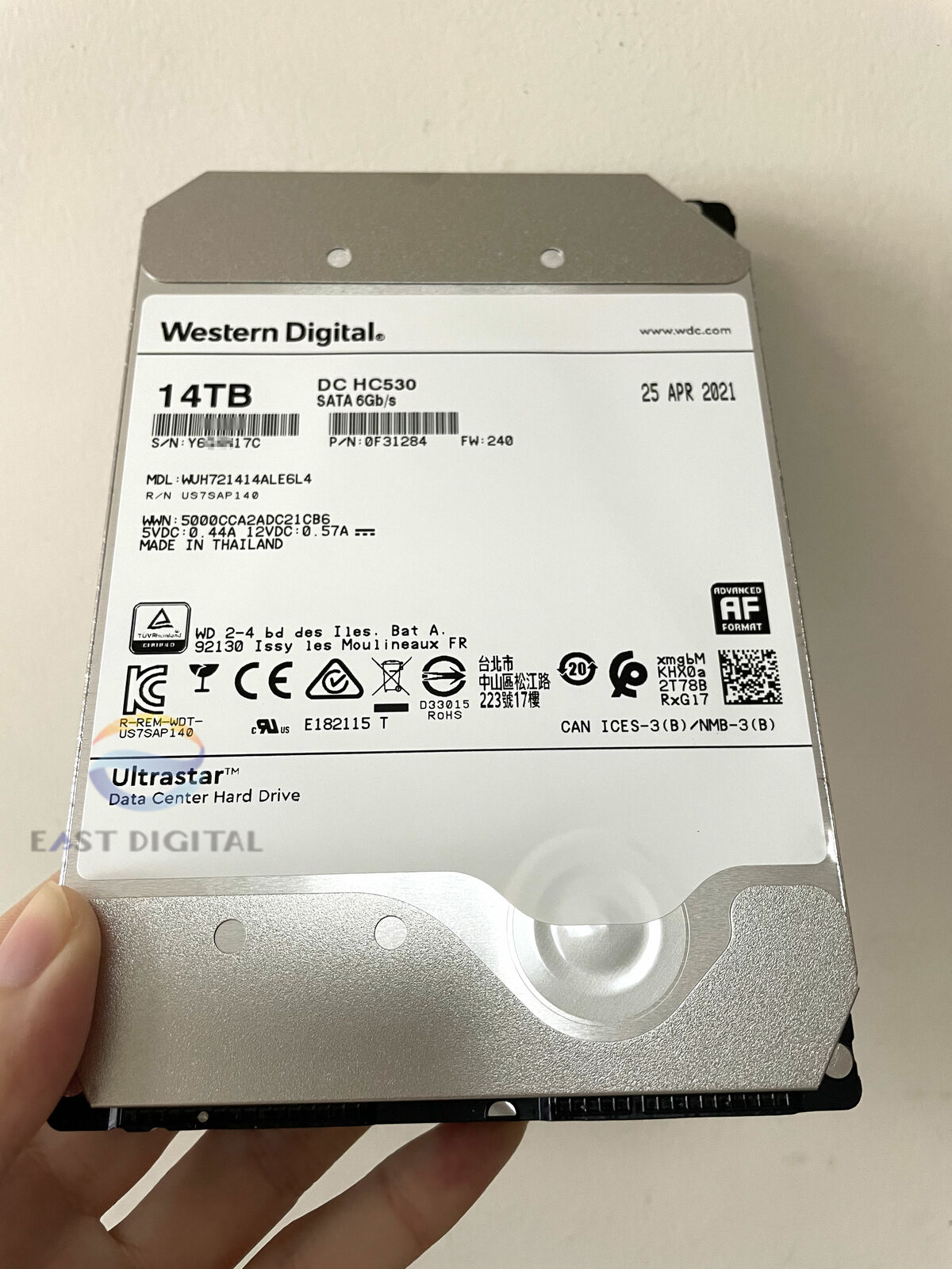 WD Ultrastar DC HC530 14TB SATA 6Gb/s 3.5" Enterprise HDD WUH721414ALE6L4 New