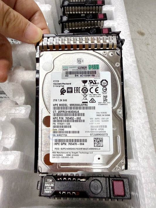765466-B21 765873-001 765452-002 765470-004 HP 2TB SAS 12G 2.5" Caddy Hard Drive