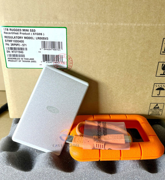 Lacie Seagate STMF1000400 Rugged Mini 1TB USB 3.0 Type-C Portable External SSD