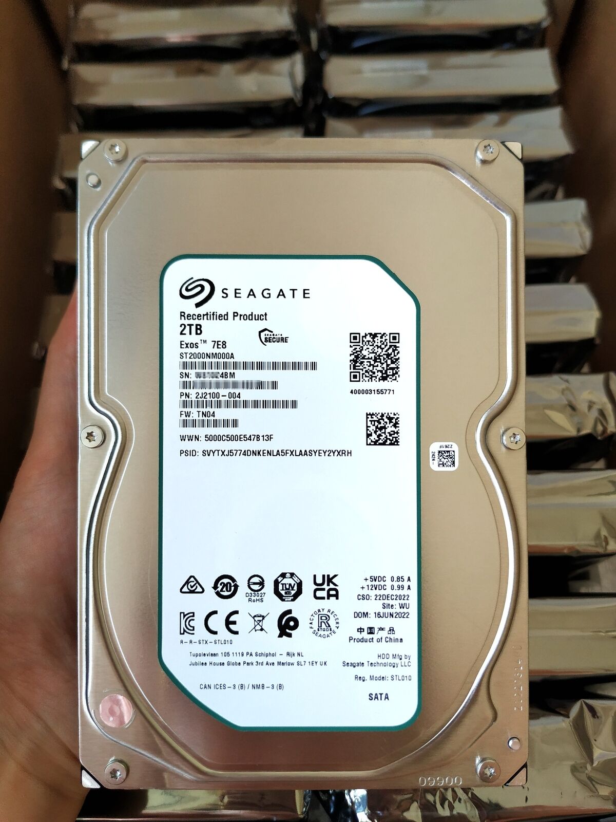 ST2000NM000A Seagate Exos 7E8 2TB SATA 3.5" Enterprise 6Gb/s 256MB Hard Drive