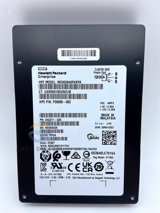 3.84TB HPE M0003840RXKRK 2.5' SAS P36996-003 XS3840LE70154 2XA271 12Gb/s SSD New