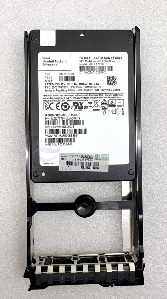 HPE Primera 600 PM1643 7.68TB 2.5" MZILT7T6HMLA-00AH9 SAS 12Gbps SSD P02435-010