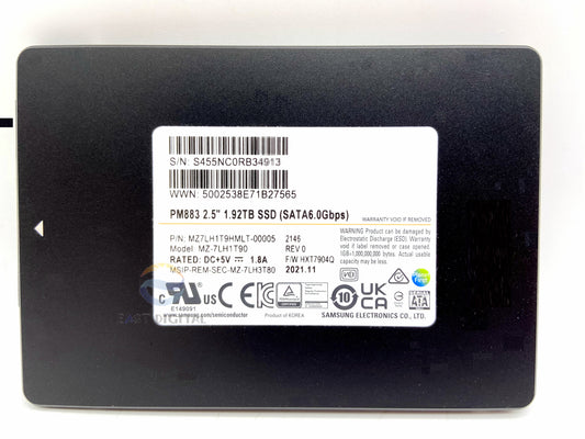 SAMSUNG PM883 2.5'' 1.92TB SSD MZ-7LH1T90 SATA 6.0Gbps MZ7LH1T9HMLT-00005 New