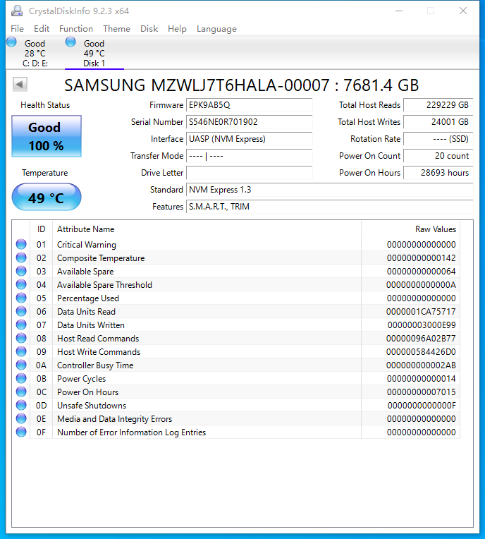 Samsung MZ-WLJ7T60 PM1733 7.68TB 2.5" PCIe 4.0 U.2 6Gbps MZWLJ7T6HALA-00007 SSD