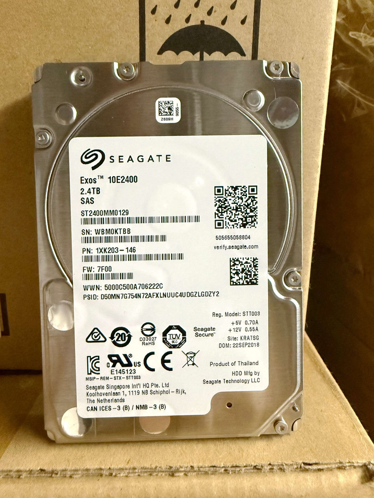 ST2400MM0129 Seagate Exos 2.4TB 2.5'' SAS 10K 256MB 1XK203 12Gbs Hard Drive