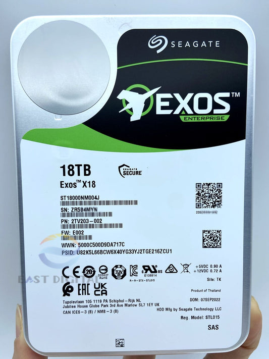 ST18000NM004J Seagate 18TB Exos X18 3.5" SAS 512e 4Kn 12Gb/s 256MB Hard Drive