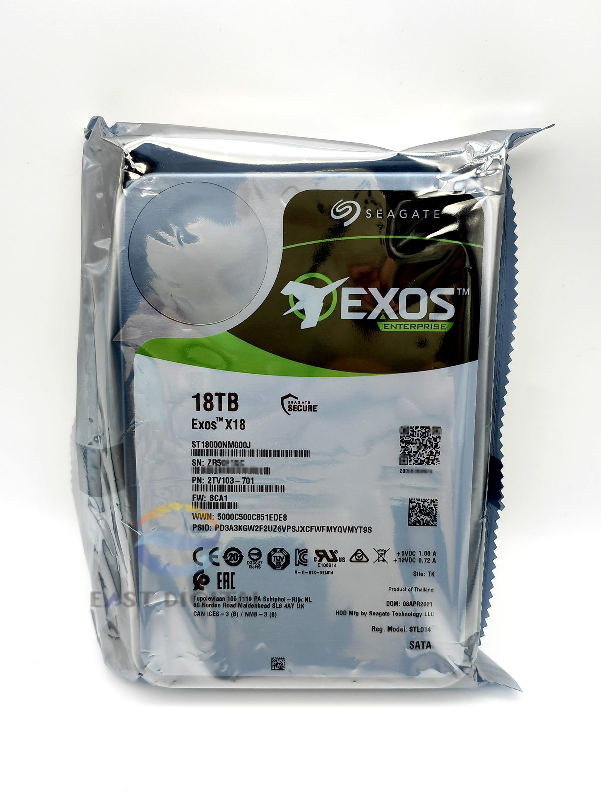 ST18000NM000J Seagate 18TB Exos X18 512e 4Kn 6Gb/s 256MB 3.5" SATA Hard Drive