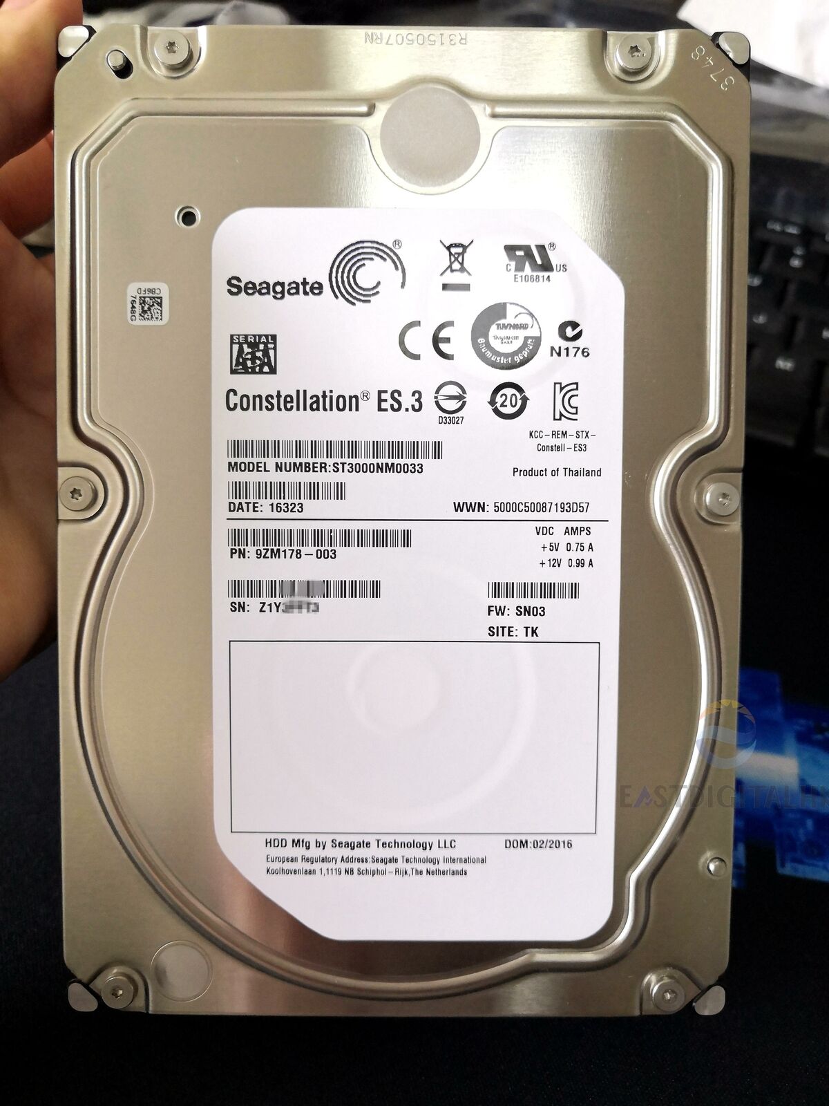 ST3000NM0033 Seagate Constellation ES.3 3TB SATA 3.5" 7.2K 128M 6Gbps Hard Drive