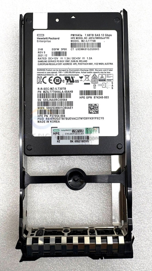 HPE Primera 600 PM1643a 7.68TB 2.5" MZILT7T6HALA-00AH9 SAS 12Gbps SSD P27054-004