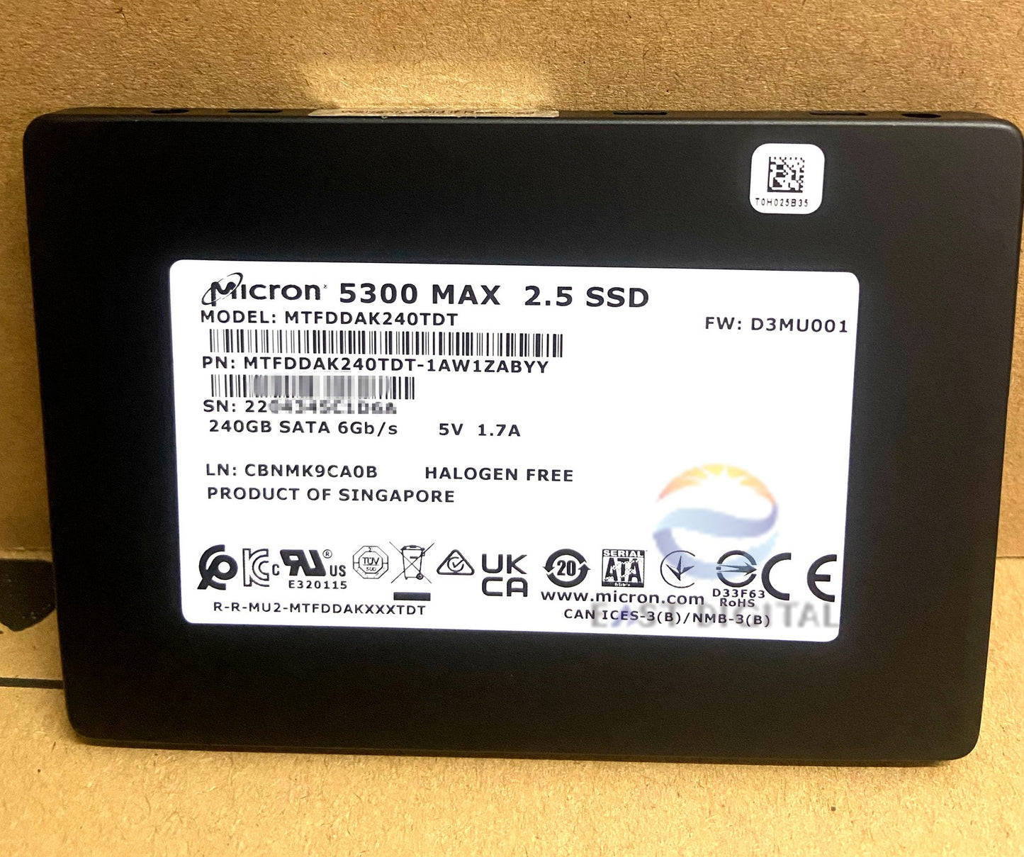 Micron 5300 MAX MTFDDAK240TDT 240GB 2.5" 6Gb/s SATA MTFDDAK240TDT-1AW1ZABYY SSD