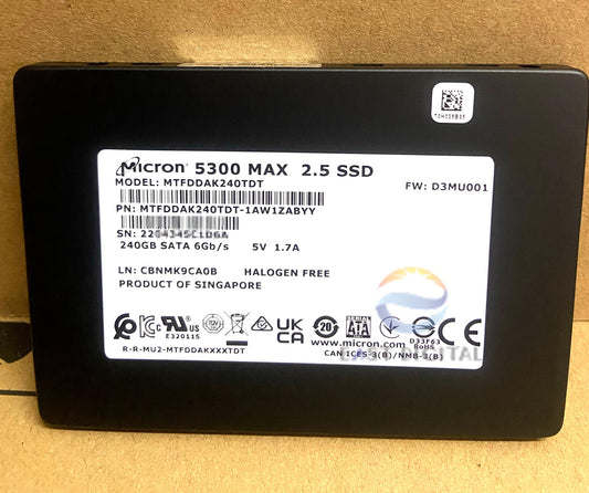 Micron 5300 MAX MTFDDAK240TDT 240GB 2.5" 6Gb/s SATA MTFDDAK240TDT-1AW1ZABYY SSD