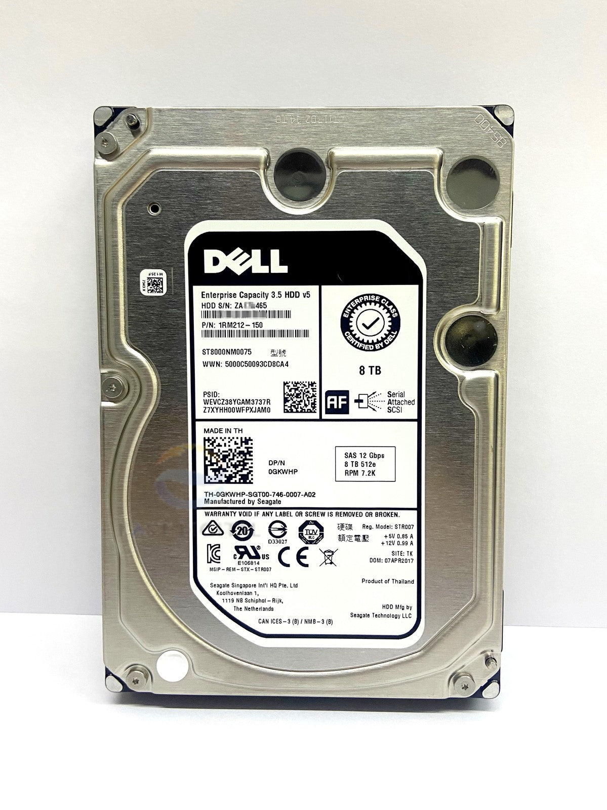 0GKWHP GKWHP Dell ST8000NM0075 8TB 3.5'' SAS 7.2K 12Gbps 256MB Hard Drive