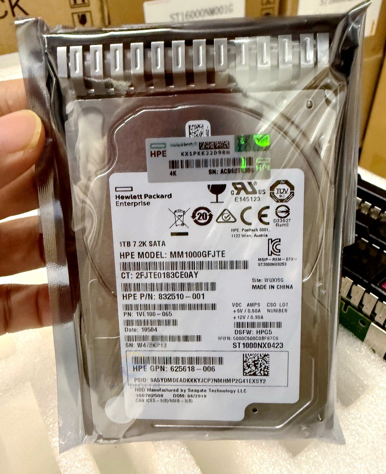 625618-006 832510-001 656108-001 HP 1TB SATA 2.5" ST1000NX0423 Caddy Hard Drive
