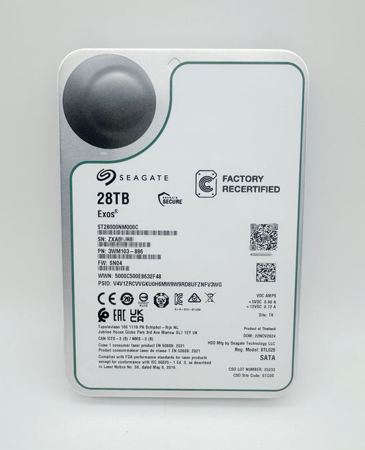ST28000NM000C Seagate Exos 28TB 3.5" SATA 7200RPM 256MB Enterprise Hard Drive