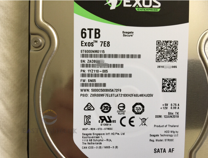 ST6000NM0115 Seagate Enterprise 6TB Capacity 7.2K 6Gb/s 3.5" SATA Hard Drive