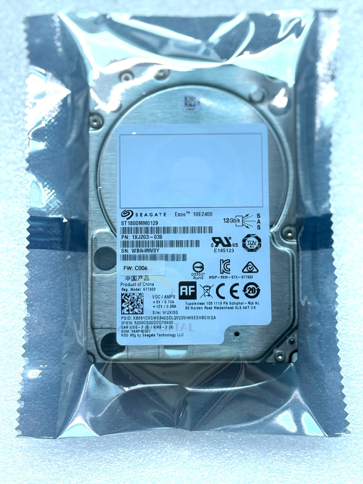 ST1800MM0129 Seagate Exos 10E2400 1.8TB 2.5'' SAS 10K 12Gbs 128MB Hard Drive