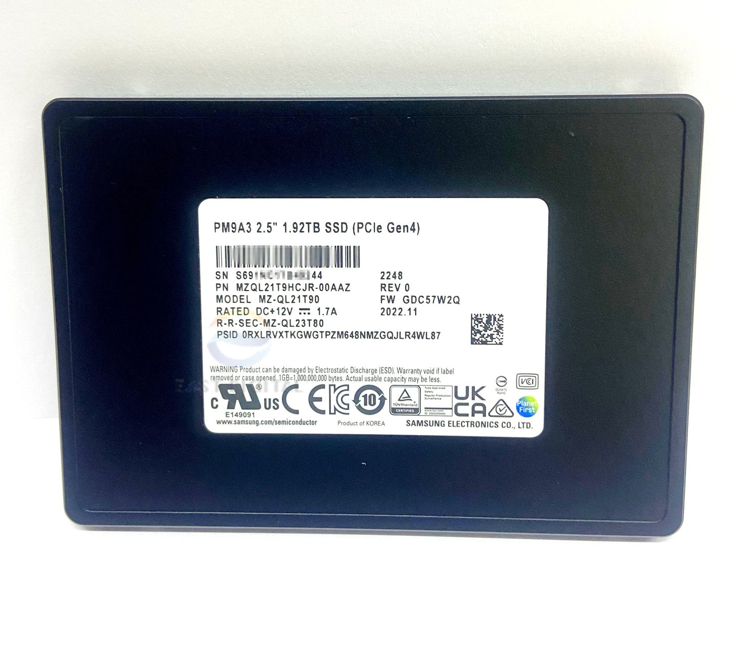 Samsung MZ-QL21T90 PM9A3 1.92TB MZQL21T9HCJR-00AAZ 2.5" NVMe U.2 Enterprise SSD